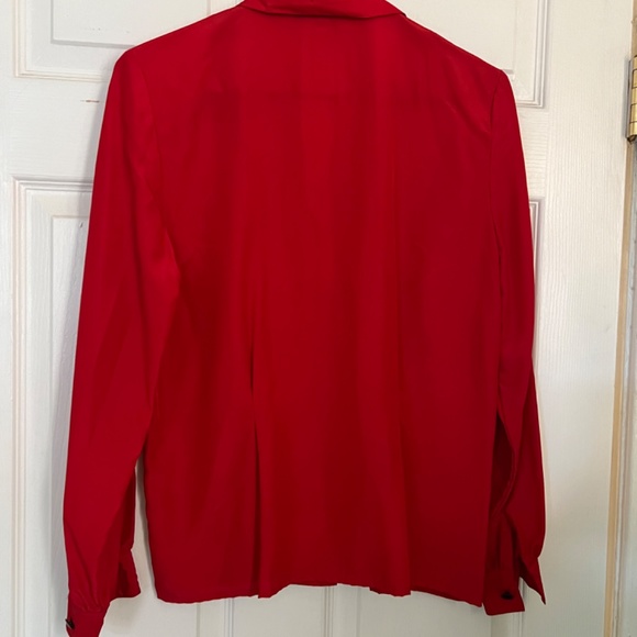 Vintage Laura & Jayne Red Blouse with Black Buttons - Picture 3 of 4